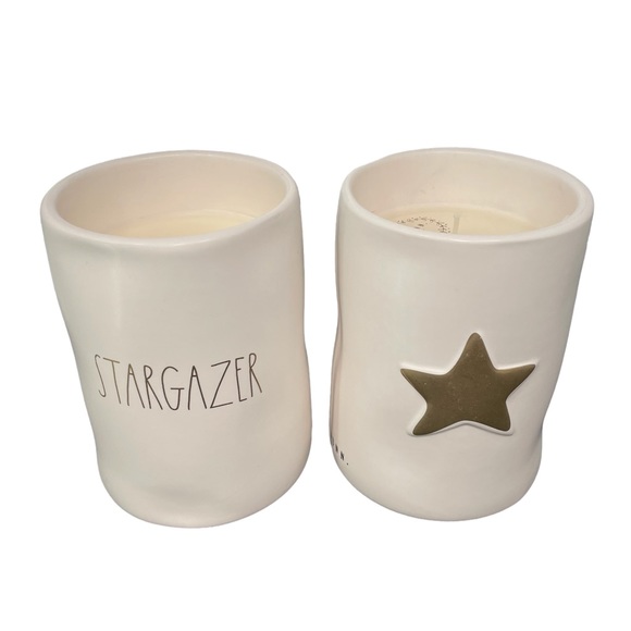Rae Dunn Candles Scented 2 Stargazer Midnight Orchid gold star ceramic jar - Picture 1 of 9